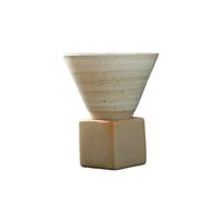 Vyloky Funnel Coffee Cup Ceramic - Triangular Cone Shape Espresso Cup 200 ml, Japanese Tea Cup Gift, Modern Design, Special Funnel Shape, 7 Colours for Coffee and Tea Connoisseurs (White)