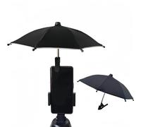 Vyloky Handy-Schirm für Auto & Fahrrad - Sonnenschutz mit Clip & Ständer gegen Hitze für Smartphones, Navi & E-Reader, silber (26cm) (Schwarz)