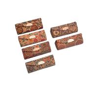 Vyloky Lipstick Box with Mirror in Vintage Floral Pattern - Compact Makeup Organiser for Dressing Table and Handbag, Single or Set of 6, 8.5 x 3 x 3 cm, Style A-f, Classic