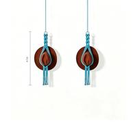 Vyloky Macrame Hat Shelf Wall Hanging, Boho Holder for Cowboy & Felt Hats, Handwoven Decorative Decoration with Wooden Ring, Set of 2 for Hallway and Bedroom (Blue, Single Layer Weave)