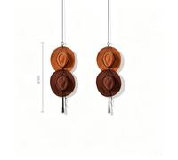 Vyloky Macrame Hat Shelf Wall Hanging, Boho Holder for Cowboy & Felt Hats, Handwoven Decorative Decoration with Wooden Ring, Set of 2 for Hallway and Bedroom (Black, Simple Model, Double Layer)