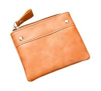 Vyloky Mini Geldbörse mit Reißverschluss | Schlüssel & Münzen Organizer für Unterwegs | Kompakt für Jeans, Handtasche & Reise (Schwarz/Rot/Braun/Blau/Grün/Kaffee) (Braun)