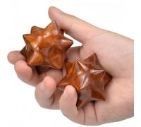 Vyloky Natural Wooden Massage Balls, Hand Acupressure Set for Relaxation & Finger Training, Pack of 2 Anti-Stress Balls for Adults (Szechuan Pepperwood Ball)