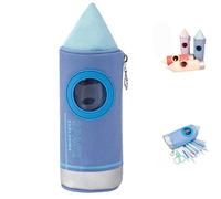 Vyloky Oxford Fabric Pencil Case Rocket Shape 3D Pencil Case with Zipper Large Capacity for Teachers & Students 23x7.2cm, blue, 36 Löcher, Creativity