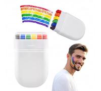 Vyloky Pack of 10 Colourful Rainbow Face Paint - One Stroke Rainbow - Washable Stamp Ink - For Carnival, Halloween, Sports Festival and More (Pack of 2)