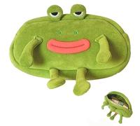 Vyloky Plush Pencil Case Frog Funny Animal Case Large Capacity Stationery Storage Bag for School 18 x 5 x 8 cm