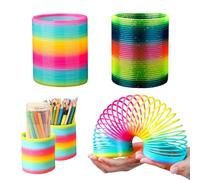 Vyloky Set of 2 Rainbow Magic - Feather Spiral Rainbow - Handy Anti-Stress Tool for Office and On the Go - for Relaxation and Focusing (Rainbow + Sequins)