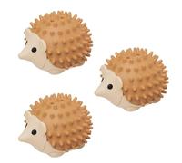 Vyloky Set of 3 Catnip Balls for Licking & Chewing I Wall Mounted with Hedgehog Bowl I Mint Ball Interchangeable I Cat Toy for Indoor Cats I Vegetable Formula (3 x Brown)