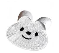 Vyloky Silicone Non-Slip Bath Mat with Rabbit Design - Foot/Back Massage, Dander Removal & Suction Cup Fixation for Safety on Bathroom Floor (Easy to Clean) (White)