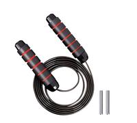 Vyloky Skipping Rope with Weight - Removable Iron Rod & Adjustable Speed Rope (2.8 m) with Soft Foam Handles | Fitness Rope for Endurance & Boxing Training (Red)