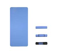 Vyloky Strong Yoga Mat 1.0/1.5/2.0 cm - 185 x 61/80/90 cm Fitness Mat Non-Slip - NBR Gymnastics Mat with Carry Strap for Yoga, Studio & Travel (Pink/Blue/Black/Purple) (Small, Blue (with Backpack))