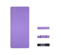 Vyloky Strong Yoga Mat 1.0/1.5/2.0 cm - 185 x 61/80/90 cm Fitness Mat Non-Slip - NBR Gymnastics Mat with Carry Strap for Yoga, Studio & Travel (Pink/Blue/Black/Purple) (Medium, Purple (with Backpack))