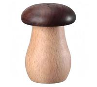Vyloky Toothpick Dispenser Mushroom Shape Walnut Wood Retro Wooden Toothpick Container for Home Kitchen Bar Restaurant Compact Table Decoration & Gift Idea (9.5 cm) (Walnut Mushroom Dispenser)