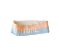 Vyloky Women's Sports Headband with Letter Design, 21 x 6 cm Macaron Colours, Breathable & Sweat-Absorbent for Yoga, Running, Fitness, Makeup (Blue + Orange)