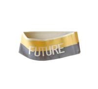 Vyloky Women's Sports Headband with Letter Design, 21 x 6 cm Macaron Colours, Breathable & Sweat-Absorbing for Yoga, Running, Fitness, Makeup (Yellow + Grey)