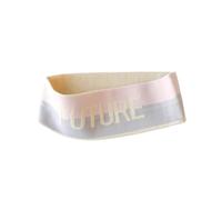 Vyloky Women's Sports Headband with Letter Design, 21 x 6 cm Macaron Colours, Breathable & Sweat-Absorbing for Yoga, Running, Fitness, Makeup (Pink + Grey)