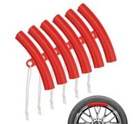 Vylro 6 Pcs Wheel Rim Protector 23x2.3cm, Tyre Changing Saver Tool for Car | Thick Soft Polyurethane, Curved Shape Fits Rim Edges, Pull Cords for Easy Retrieval, for SUV Motorcycle and Bicycle