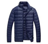 VYLYNL Classic Mens Puffer Jacket, Funnel Neck Quilted Down Jacket Soft Insulated Warm Jackets Windproof Winter Coat Lightweight Water-Resistant Packable Hooded Padded Coats Full Zip