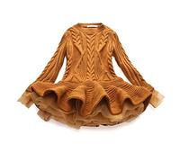 VYLYNL Girl Dogs Sweaters Pullover with Crochet Girls Tulle Toddler Knitted Sweater Baby Kids Dress Winter Girls Dress&Skirt 1 Yr Old Girl Summer Clothes (Brown, 5-6 Years)