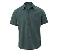 VYLYNL Mens Dress Shirts, Mens Summer Shirts Short Sleeve Formal Button Down Work Shirt Stretch Stain Shield Plain Tops Lightweight Breathable Business Casual Smart Button Down Shirt Grey