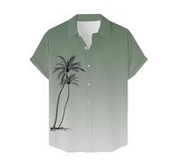 VYLYNL Men's Floral Shirts Lapel Shirts Button Down Tropical Holiday Beach Shirts T Shirts Men (Green, XXL)