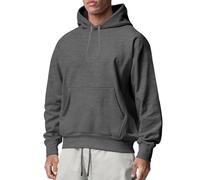 VYLYNL Mens Hoodie Fleece Plain Pullover Sweatshirts Oversized Hooded Top Long Sleeve Plain Hoodies Comfortable Basic Training Track Jumper All Season Ribbed Cuff Casual Wear & Workout