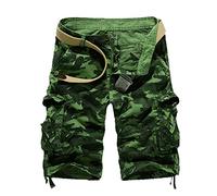 VYLYNL Men's Tactical Cargo Shorts 3/4 Below Knee Length Camouflage Cargo Trousers Relaxed Fit Utility Work Shorts Breathable Climbing Safari Short Multi-Pockets Walking Climbing Fishing Short
