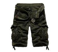 VYLYNL Men's Tactical Cargo Shorts 3/4 Below Knee Length Camouflage Cargo Trousers Relaxed Fit Utility Work Shorts Breathable Climbing Safari Short Multi-Pockets Walking Climbing Fishing Short