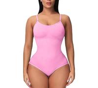 VYLYNL Shape Wear Top Bodysuit for Women Sculpting Thong Body Shaper Tank Top Back Slimming Bras Women (Pink, L)
