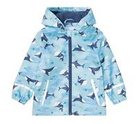 VYLYNL Small Umbrella Toddler Boys Girls Hooded Sea Animals Printed Rainproof Jacket Zip Reflective Stripe Rain Coat with Pockets Kids Cat Umbrella (Blue, 1-2 Years)