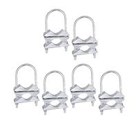 Vymlo Double Antenna Mast Clamp V-Jaw Bracket U Bolts Pipe Mounting Hardware 6 Sets for WiFi Antenna, TV Antenna