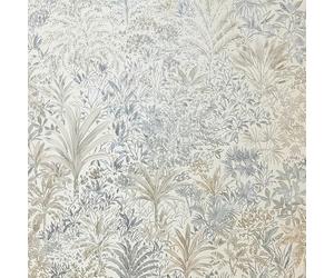 Vymura M95677 Capri Palm Landscape Italian Heavyweight Vinyl Wallpaper, White/Silver