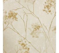 Vymura Sofia Gold & Cream Floral Sprig Italian Heavyweight Wallpaper M95672