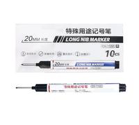 Vynetra 10 Pcs 20mm Long Nibs Marker Deeply Reach Markers Quick-Drying Deeply Hole Marker Carpenter Pen