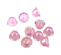 Vynetra 10Pieces Elegant Acrylic Bells Pendant Acrylic Multi Petals Flower Bead Caps For Jewelry And Craft Projects
