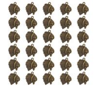 Vynetra 30 Pack Indian Chiefs Head Charm Small Pendant Tribal Jewelry Making Accessories For Jewelry Making And Decoration