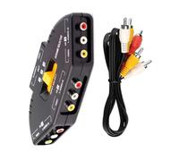 Vynetra 3Way Video Switches Splitter Box For Connecting 3Devices To Tvs With Cable Stereo Music Splitter Adapter Video Switches Box