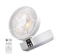 Vynetra Adjustable Foldable USB Desk Fan With 120° Rotation Remote Control Timer LED Light Portable Coolers 3 Speed Fan Oscillating Desktop Fan With Timer