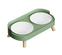 Vynetra Double Dog Cats Food Water Bowls Elevated Pet Food Water Stand Nonskid Rubber Feet & Splash Guard For Small Animals Double Bowl Cats Feeders With Splash Proof