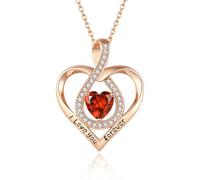 Vynetra Elegant Heart Necklace Colorful Birth Stone Pendant Collarbone Chain Adjustable Length Neckchain For Fashion Enthusiasts Unique Her