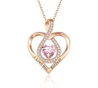Vynetra Elegant Heart Necklace Colorful Birth Stone Pendant Collarbone Chain Adjustable Length Neckchain For Fashion Enthusiasts Unique Her