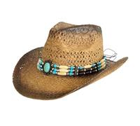 Vynetra Elegant Straw Hat with Breathable Hollowed Designs for Women Beach Use and Holiday Party Gathering Foldable Travel Hat Khaki