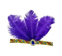 Vynetra Eye-catching Feathered Headbands Mardi Gras Headwear For Girls Masquerade Hair Accessories Mardi Gras Flapper Headband Halloween Headband