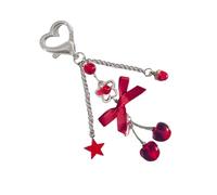 Vynetra Eye Catching Fruit Theme Keychain With Love Heart Bowknot Pendant Great For Various CarKeys Handbag Phone Charm Pendant Fashion Accessory