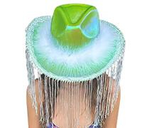 Vynetra Funny Party Hats Cowboy Hat Western Hat Womens Adult Cowboy Furry Trims Tassels Party Costume Wide Brim Hats For Women