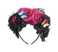 Vynetra Halloween Simulation Colorful Peony Flower Headband Fairy For Butterfly Wreath Crown Cosplay Party Costume Day Of The Dead Headpiece Christmas Headband For Baby Girl