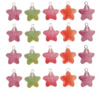 Vynetra Pack Of 20 Colorful Cartoon Bear Pendants Mixed Heart Star Charm For Creative Keychains And Fashion Accessories