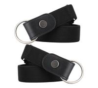 Vynetra Pack Of 2pc Invisible Without Clasp Elastic Belts For Men Women Comfortable Stretch Waistband Adjustable Design Invisible Elastic Waistband PU Leather