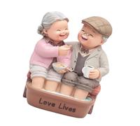 Vynetra Romantics Loving Elderly Old Married Couple Resins Figurine Statue Home Decoration For Wedding Valentines Day