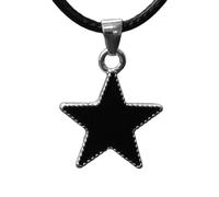Vynetra Stylish Gothic Necklace Five-Pointed Star Pendant Neckchains Adjustable Leather Rope Collarbone Chain For Daily Wear Trendy Fashion Enthusiasts